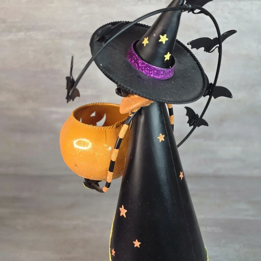 PartyLite Abracadabra Witch & Dracula Batcula Vampire Bats Candle Holder SET - Picture 11 of 16
